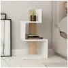 Image de Table d'appoint 3 niveaux 42x30x72 cm décor chêne et blanc