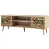 Image de Meuble tv en bois clair à lamelles avec niche kiza 740