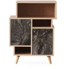 Image de Etagère Bibliothèque Design Marbré Izmir - L. 70 X H. 90 Cm - Gris Anthracite