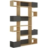 Image de Étagère Bibliothèque Chêne Clair Et Anthracite Pikola 120cm