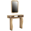 Image de Ensemble Console Fixe Bois Chêne Clair Avec Miroir Dolly 105cm