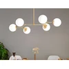 Image de Lustre en métal - 6 globes - L. 100 x H. 52 cm - Doré et blanc - DAMAR