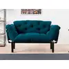 Image de Canapé 2 Places Transformable En Lit Tissu Bleu Pétrole Pliaz 155cm
