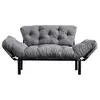 Image de Canapé 2 Places Transformable En Lit Tissu Gris Clair Pliaz 155cm