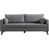 Image de Canapé-lit - 3 places - BELLA - Tissu Gris - 208 x 85 x 81 cm