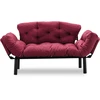 Image de Canapé 2 Places Transformable En Lit Tissu Bordeaux Pliaz 155cm