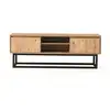 Image de Meuble Tv - Belinda - Noir / Pin - 46 X 192 X 15 Cm