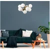 Image de Suspension en métal - 9 globes - H. 80 cm - Blanc et doré - MUDONI