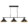 Image de Lustre industriel en métal - 3 abat-jours - L. 108 x H. 55 cm - Noir - SIVANI