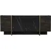 Image de Buffet En Bois Gris Foncé Et Noir Effet Marbre 4 Portes Flora 180cm
