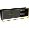 Image de Meuble Tv En Bois Noir Effet Marbre Et Métal Doré Bali 160cm