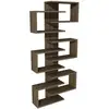 Image de Bibliothèque en bois lotus - 75 x 21 x 161 cm - noyer