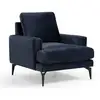 Image de Fauteuil Design Tissu Velouté Bleu Marine Kombaz 80cm