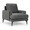 Image de Fauteuil Design Tissu Velouté Gris Kombaz 80cm