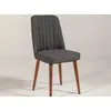 Image de Chaise De Salle À Manger Tissu Anthracite Et Bois Noyer Mareva