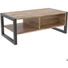 Image de Table basse BOBOCHIC BAINKA Bois Marron Pieds métal Un tiroir Mélaminé