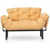 Image de Canapé 2 Places Transformable En Lit Tissu Jaune Pliaz 155cm