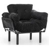 Image de Fauteuil Transformable En Lit Tissu Noir Pliaz 95cm