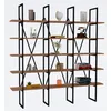 Image de Étagère Bibliothèque Bois Clair Et Métal Noir Bekerla 120cm