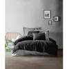 Image de Parure De Lit - 129ctn62694 - Housse De Couette 220 X 240 Cm + 2 Taies D'oreiller - 100% Coton Ranforcé - Noir