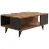 Image de Table Basse En Bois "yuka" - 90 X 60 X 39 Cm - Noyer, Noir