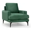 Image de Fauteuil Design Tissu Velouté Vert Kombaz 80cm