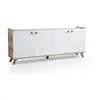 Image de Buffet Scandinave - Sumer - 4 Portes - 180 X 78 X 41 Cm - Chene / Blanc