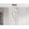 Image de Lustre en métal 4 globes - D. 30 x H. 70 cm - Blanc et cuivre - ASROUN