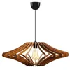 Image de Suspension ajourée en MDF - D. 59 x H. 55 cm - Coloris noyer - FARITA