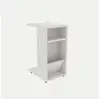 Image de Table d'appoint design kalune - epaisseur 18mm - 30x63x40cm - pieds à roulettes - blanc 854KLN2819