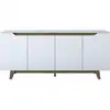 Image de Buffet - Gd102 - 4 Portes - 180 X 79 X 45 Cm - Blanc / Noyer