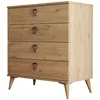 Image de Commode 4 Tiroirs Bois Naturel Vera 80cm