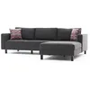 Image de Canapé D'angle Tissu Lin Anthracite Kalena 258cm-angle Droit