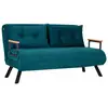 Image de Canapé 2 places convertible en tissu sando bleu pétrole 859FTN1276