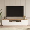 Image de Meuble Tv - Fr7 - Pin Atlantique / Blanc - 180 X 45 X 45 Cm
