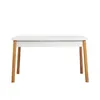 Image de Table à manger - COSTA - Rectangulaire - 4 personnes - 120 x 77 x 75 cm - Pin atlantique / Blanc