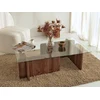 Image de Table basse en verre trempé - Naturel foncé et Transparent - AZRA