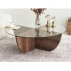 Image de Table basse en verre trempé - Naturel foncé et Transparent - AYSUN
