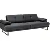 Image de Canapé Droit Moderne 3 Places Tissu Doux Anthracite Pieds Métal Noir Kustone 239cm