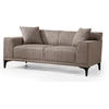 Image de Canapé Droit 2 Places En Tissu Marron Avec 2 Coussin Tivano 163cm