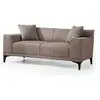 Image de Canapé droit 2 places en tissu marron avec 2 coussin tivano 163cm 560ARE1524