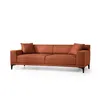 Image de Canapé Droit 3 Places En Tissu Orange Avec 2 Coussin Tivano 212cm