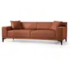 Image de Canapé droit 3 places en tissu orange avec 2 coussin tivano 212cm 560ARE1528