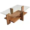 Image de Babylon table basse verre trempé bois 552NOS1435