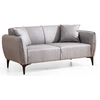 Image de Canapé Droit 2 Places Tissu Gris Clair Bellano 180cm