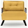 Image de Canapé-lit 1 place - SANDO - Tissu Jaune Moutarde - Dossier réglable - 175 cm de large