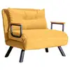 Image de Fauteuil convertible en tissu sando moutarde Yolanda