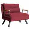 Image de Fauteuil convertible en tissu sando bordeaux Yolanda