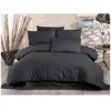 Image de Parure de lit - 1 housse de couette 220x240 cm + 2 taies d'oreiller 60x60 cm - 80% coton, 20% polyester - anthracite ASI8683342999489