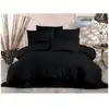 Image de Parure de lit - 1 housse de couette 220 x 240 cm + 2 taies d'oreiller 60 x 60 cm - 80% coton, 20% polyester - noir ASI8683342999540
